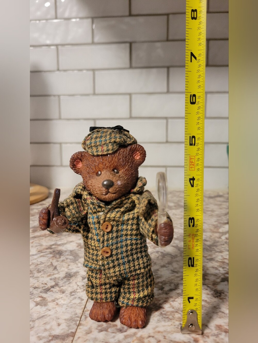 Vintage Russ Berrie Sherlock Holmes Bear Figurine